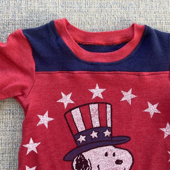 Snoopy Peanuts 4th of July Patriotic Handmade Romper Shorts t shirt size 9 m - Picture 5 of 9